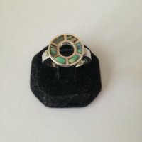 Сребърен пръстен с цветен седеф. Сребро проба 925., снимка 2 - Пръстени - 38993983