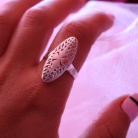 Сребърен винтидж пръстен "Бадем" - модел КR001, снимка 2 - Пръстени - 35057299