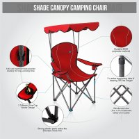 Сгъваем къмпинг стол със сенник и с чанта за съхранение E01CC-501 RED, снимка 3 - Къмпинг мебели - 35095414