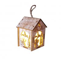 1825 Малка дървена светеща къщичка за окачване, снимка 6 - Декорация за дома - 30789068