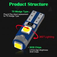 Лед крушка-Led T5 за табло на автомобил, снимка 7 - Аксесоари и консумативи - 29722103