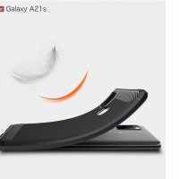 Samsung Galaxy A21S карбон силиконов гръб / кейс, снимка 5 - Калъфи, кейсове - 29438851