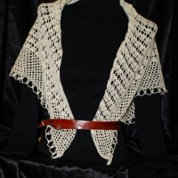 Ръчно плетен на една кука шал /плетиво подарък hand made/, снимка 5 - Шалове - 35141588