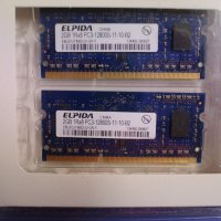 2 x 2Gb Elpida DDR3 1600MT/s, Mac RAM, 204-Pin SODIMM, снимка 1 - RAM памет - 38539915