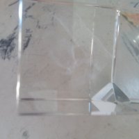 Стъклен куб с инкрустирана сова,сувенир., снимка 3 - Декорация за дома - 38058434