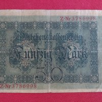 Райх банкнота 50 марки 1914г. Германия перфектна за колекционери 28216, снимка 6 - Нумизматика и бонистика - 37143424