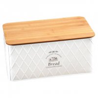 Кутия за хляб-бамбук и метал, снимка 1 - Аксесоари за кухня - 37203385