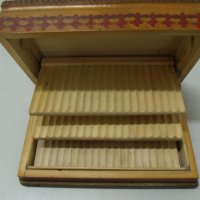 № 6496 стара дървена кутия - табакера  - размер 22,5 / 15 / 7,5 см , снимка 2 - Други ценни предмети - 37894204