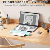 Нов Phomemo M08F: Безжичен Портативен Принтер за Документи, Снимки и Уеб Страници, снимка 3 - Друга електроника - 42530774