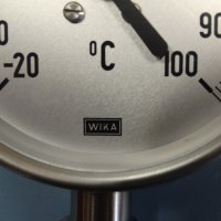 биметален термометър Wika ф100mm, -20+100°C, снимка 3 - Резервни части за машини - 34452528