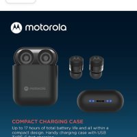 Motorola Moto Buds 120 - Истински безжични Bluetooth слушалки с микрофон и компактен калъф за зарежд, снимка 3 - Безжични слушалки - 40383642