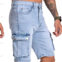 Мъжки дънкови къси панталони с няколко джоба, 2цвята - 023 , снимка 5 - Къси панталони - 40588267