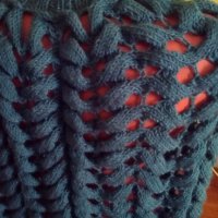 Плетено вълнено пончо, ръчна изработка , снимка 4 - Жилетки - 30134757