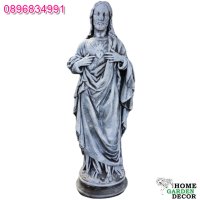 Статуя Исус Христос от бетон Фигура в черно с бяло, снимка 1 - Градински мебели, декорация  - 40697633