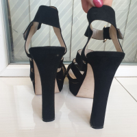Zara дамски високи сандали номер 37, снимка 3 - Сандали - 36544049
