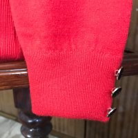 Червена блуза с фини камъчета, снимка 3 - Блузи с дълъг ръкав и пуловери - 37899439