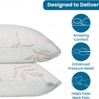 Sleepsia Bamboo Pillows - Възглавница от настъргана мемори пяна - Премиум възглавница , снимка 4 - Възглавници - 40199525