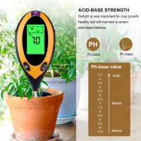 4в1 Уред за измерване PH на почвата,температура,влажност и интезитед на светлина, снимка 6 - Градинска техника - 30906414