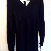 Дамска черна блуза Reserved №34 туника, блузон, снимка 3 - Блузи с дълъг ръкав и пуловери - 31780034