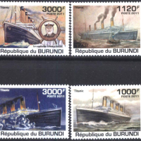 Чисти марки Кораби Титаник 2011 от Бурунди, снимка 1 - Филателия - 44668178