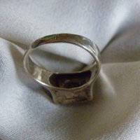 Стар западноевропейски сребърен пръстен със шпинел, снимка 4 - Пръстени - 35124897