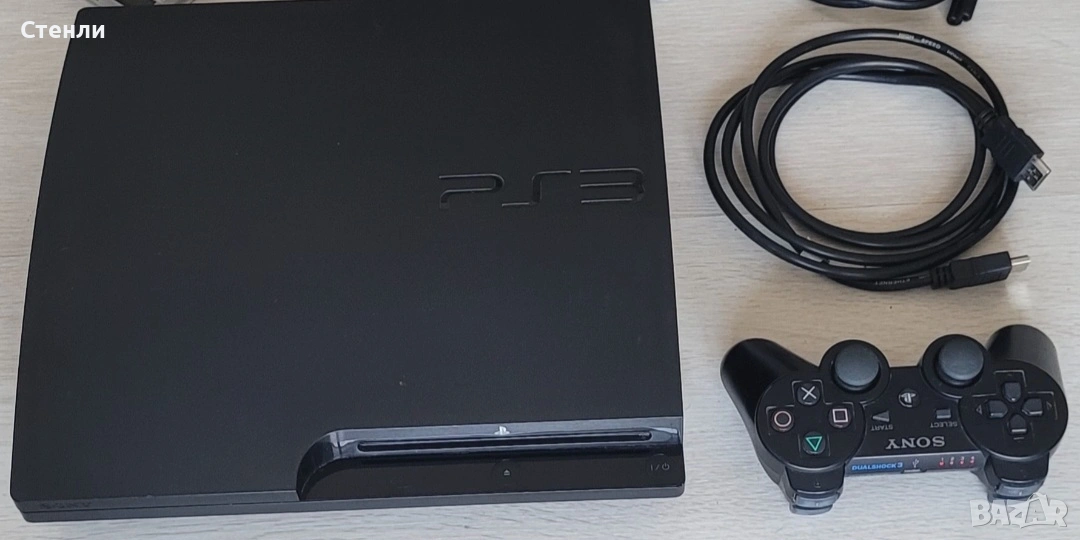 Sony PS3 Slim + Оригинален Джойстик +10бр.Игри на СD, снимка 1