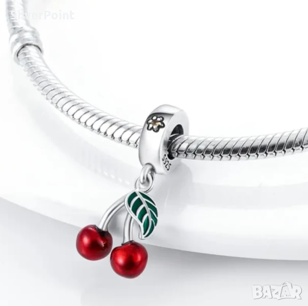 Сребърен талисман за Пандора Черешки 🍒 , снимка 1
