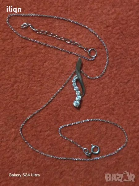 Сребърен синджир с висулка. 46см. Цена 24,99лв. За Севлиево безплатна доставка. Разгледайте , снимка 1
