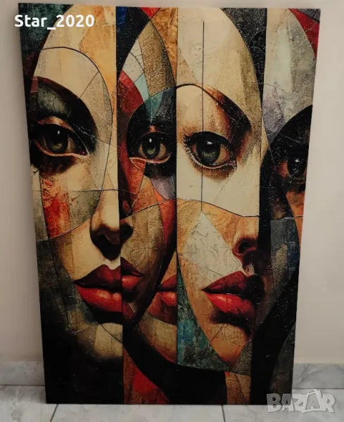 Светеща картина с LED осветление - две лица, снимка 1