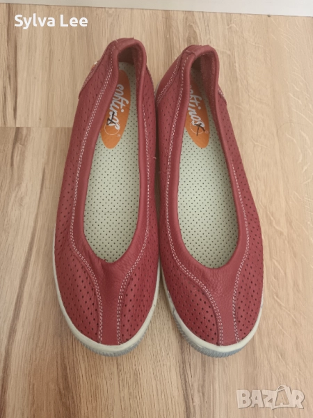 Червени кожени пантофки, снимка 1