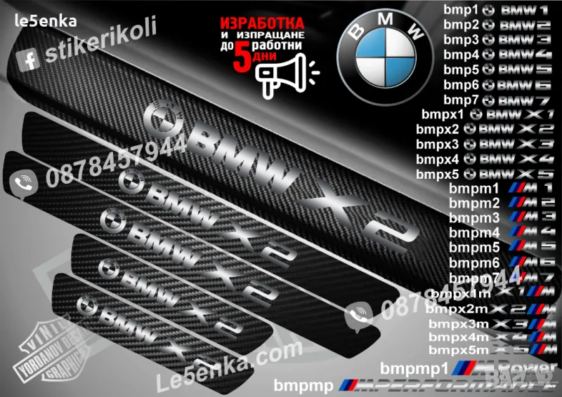 ПРАГОВЕ карбон BMW X2 фолио стикери bmpx2, снимка 1