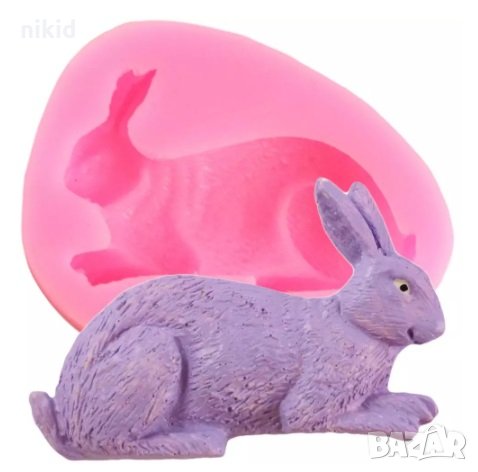 Заек щръкнали уши силиконов молд форма фондан шоколад гипс , снимка 1