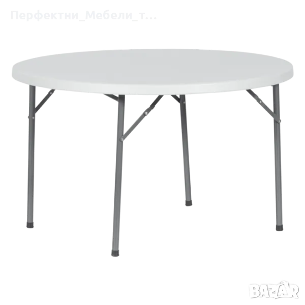 Сгъваема компактна голяма кетеринг кръгла маса за събития,сватби,коктейли,изложения 120см. диаметър, снимка 1