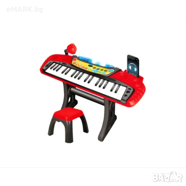 Детска йоника със звукови ефекти, микрофон, седалка и свързване към телефон, снимка 1