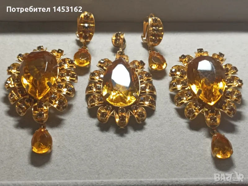 Винтидж чешки бижута с кристали , снимка 1