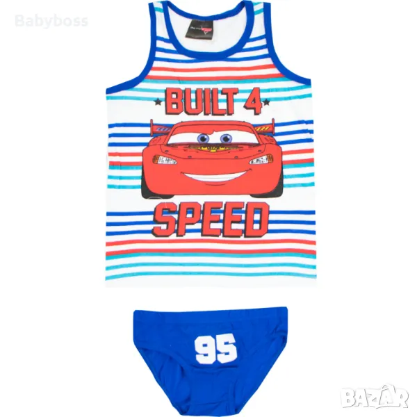 Комплект потник и слип за момче Макуин Светкавицата, снимка 1