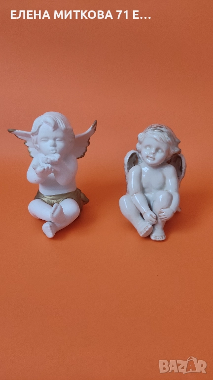 Две прекрасни порцеланови фигурки - херувимчета-доста масивни, снимка 1