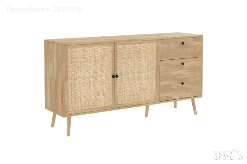 Бюфет с ратан от серията Oslo, Сонома, 150x39x79cm., снимка 1