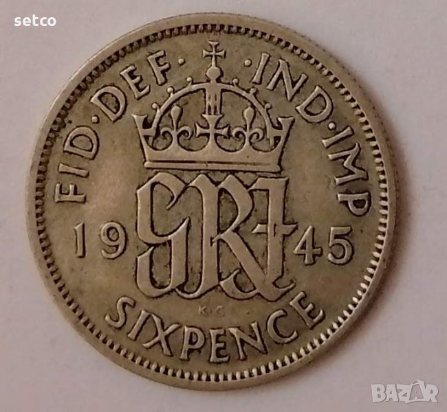 Великобритания 6 пенса 1945  с146, снимка 1