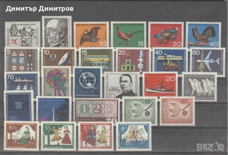 Германия 1965г - Пълна годишнина чиста с оригинално лепило, снимка 1