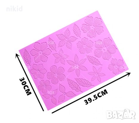 Едри мрежести цветя грамадна дантела килим подложка силиконов молд форма за украса торта гъмпейст за, снимка 1