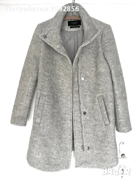 Ново сиво вълнено палто размер S Reserved, снимка 1