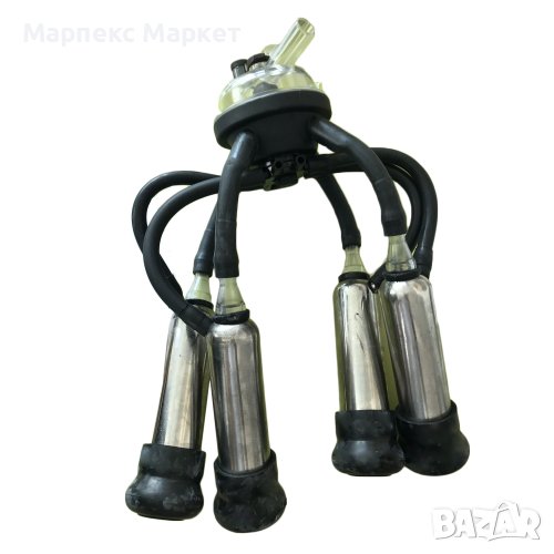 Комплект за доене с къси чорапи, иноксови гилзи и контролно стъкло, снимка 1