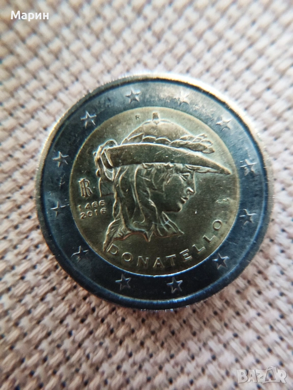 2016 ИТАЛИЯ 2 ЕВРО ДОНАТЕЛО 550-ГОДИШНИНА ОТ СМЪРТТА МУ., снимка 1