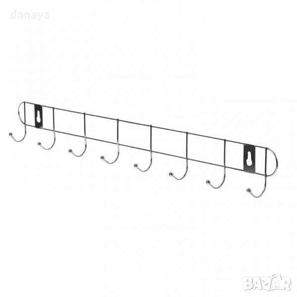 762 Метална закачалка за стена с 8 куки за закачане 48см, снимка 1