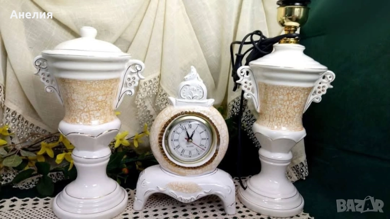 Комплект часовник, лампион и ваза, снимка 1