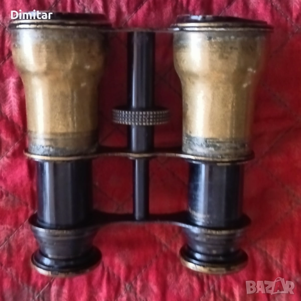 Античен бинокъл от месинг, театрален модел, около 1900 г., снимка 1