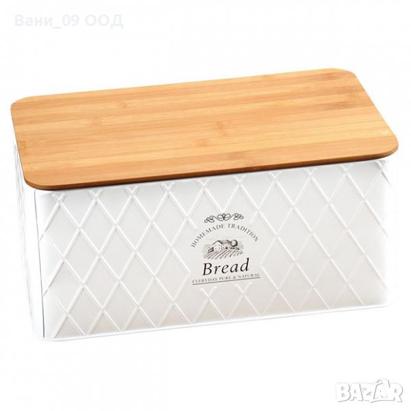 Кутия за хляб-бамбук и метал, снимка 1