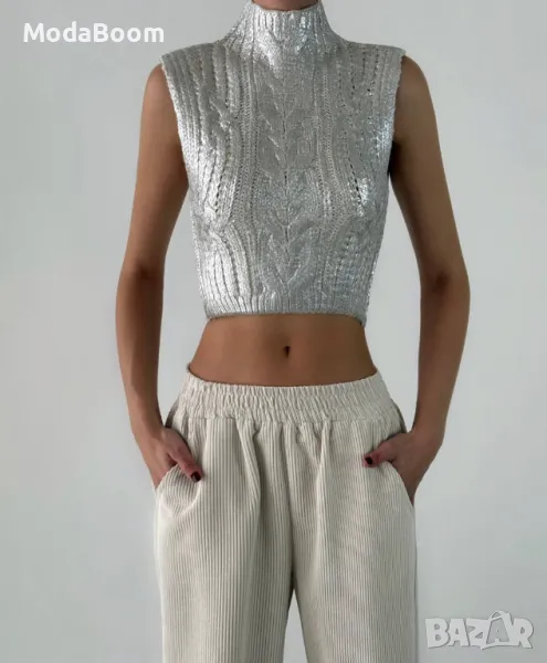 Ефектно плетиво потник, снимка 1