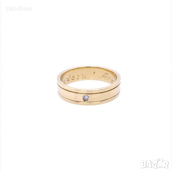 Златен пръстен брачна халка 5,30гр. размер:56 14кр. проба:585 модел:22393-1, снимка 1